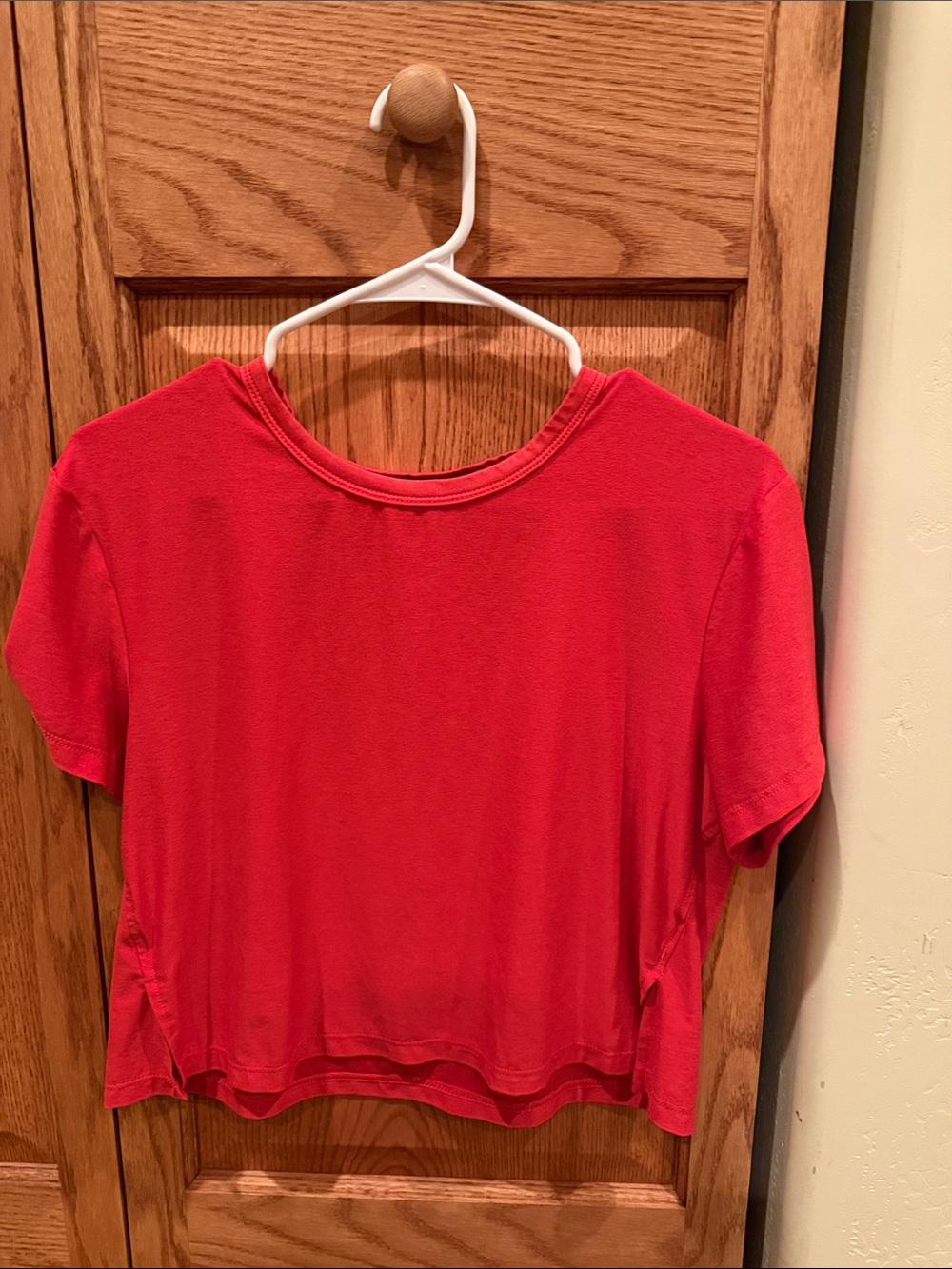 Old Navy Women's Bright Red Short-Sleeve Boxy Tee